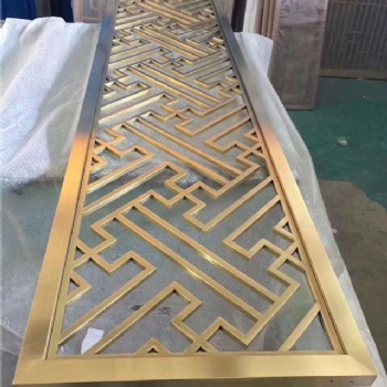不锈钢屏风玫瑰金不锈钢激光缕空花格
