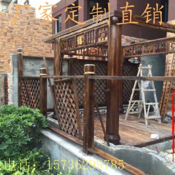 丽江凉亭生产厂家景观防腐木凉亭水车防腐木长廊厂家