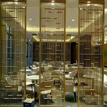 专业生产不锈钢屏风 铝镁镂空屏风 K金屏风 酒店隔断