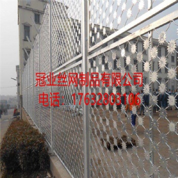 河北冠业厂家热镀锌梅花刺网监狱隔离网不锈钢刺网