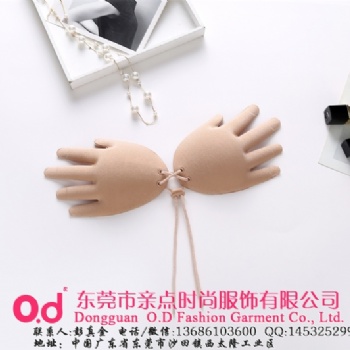 创意时尚佛手拉绳隐形文胸生物硅胶透气无痕无肩带隐形内衣东莞工厂直供