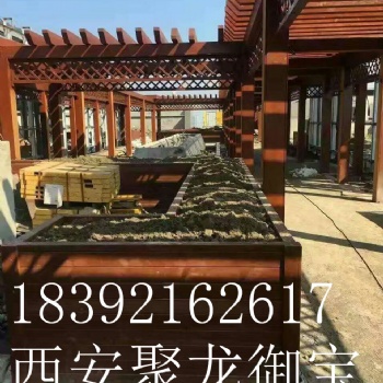 西安仿古廊架花架供应 中式廊架定制厂家 室外实木廊架批发