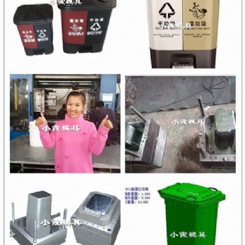 中国塑胶模具定制100升工业垃圾桶注射模具开模