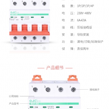 秦佳高端小型断路器微型断路器空开BD1-63