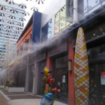 福建福州商业街户外喷雾降温景观造雾设备