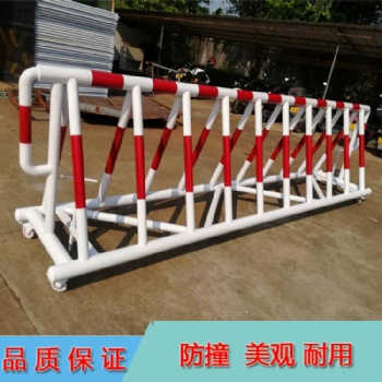 黄黑钢管移动护栏 临时隔离防撞拒马 学校万向轮重型路障