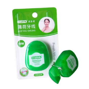 香港OraTek欧乐特微腊细滑薄荷味牙线50米卷状圆线牙线 厂家批发