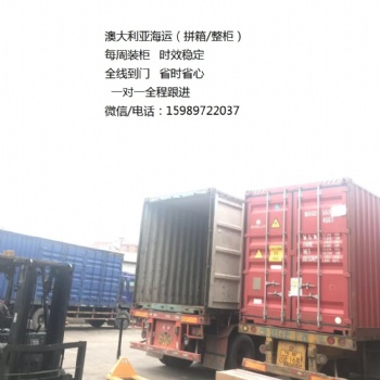 广州东际 澳大利亚国际海运专线 每周装柜 时效**