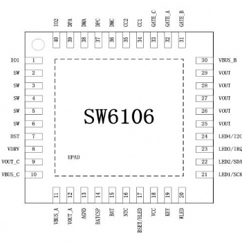 智融SW6106双向PD移动电源18W多协议快充芯片+无线快充方案