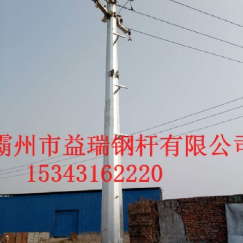 10kv系列双回路转角钢杆 双回路钢管杆基础打桩