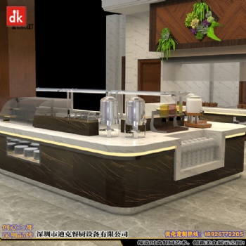 迪克明档餐台设计 高档自助餐台定做厂家 酒店自助餐厅出品设计图