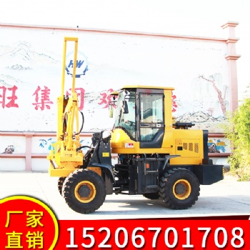 小型轮式护栏打桩机 小四轮公路打桩机