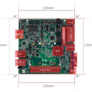 120x120双网口6USB支持HDMI*VGA低功耗无风扇DC供电J1900工控主板
