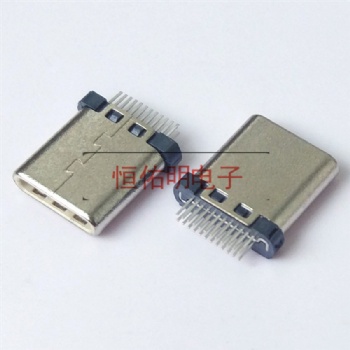 Type-C 短体公头 夹板1.0 超薄2.7mm 短体外露7.7 长针短针