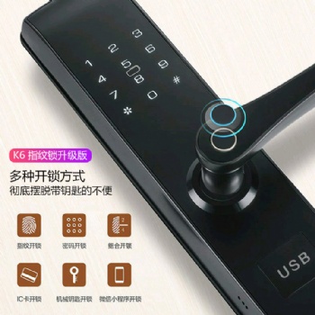 K6自动智能锁指纹锁家用防盗门锁密码锁电子刷卡手机木门公寓