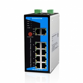 10口（8+2）10/100/1000M导轨式网管型长距离工业交换机 HS-3210A-2LTX