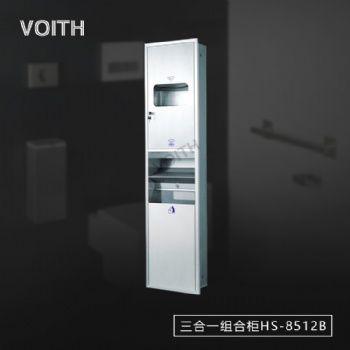 嵌入式不锈钢中国垃圾桶抽纸箱烟台市入墙式三功能烘手器抽纸箱多功能垃圾桶