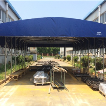 定做户外移动推拉雨棚移动仓库篷遮阳帐蓬活动伸缩棚物流仓储大棚