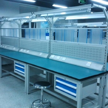 车间防静电工作台带灯电子装配操作台流水线包装工作台检验维修桌