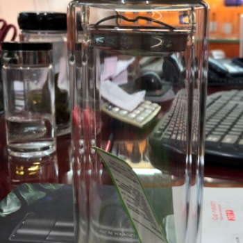 西安双层玻璃杯 带滤网便携式带提绳泡茶杯子，银行采购礼品杯印字