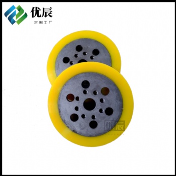 加工生产聚氨酯包胶轮包胶轴承PU滑轮滚轮胶轮滚轮静音耐磨