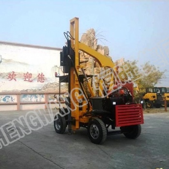 波形护栏打桩机一体机 高速路护栏打桩机 小型轮式打拔钻一体机