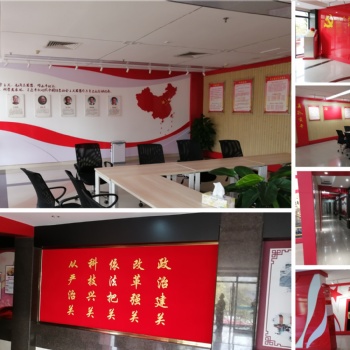 广州专业党建墙无缝墙布，壁画，玻璃纸，不干胶墙纸制作安装