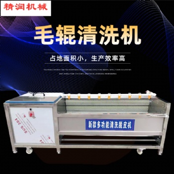厂家供应全自动土豆喷淋毛辊清洗机