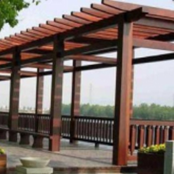 小青瓦长廊，防腐木长廊，公园景区休闲长廊施工
