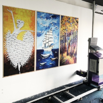 广告壁画墙体3D打印机立体效果背景墙绘画机户外宣传墙体喷绘彩绘机