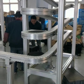 百威罐翻罐生产线柔性链板输送机