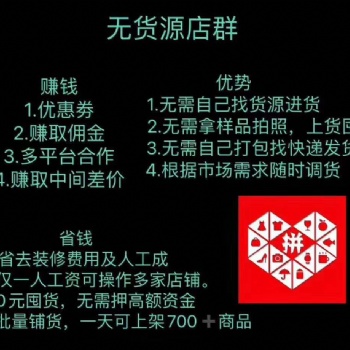 拼多多无货源店群采集软件，小象群控软件上货助手贴牌招商