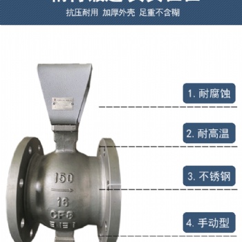 压滤机手动V型球阀QV47H-16P法兰连接DN80-150