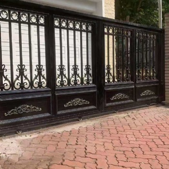 北京金铜韵 铁艺自动门 庭院铁艺大门 小区铁艺门
