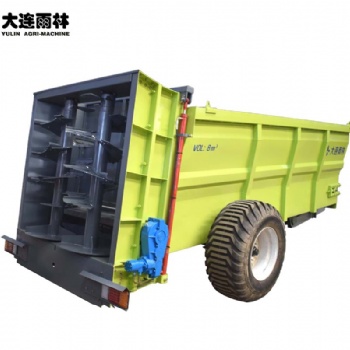 供应雨林8方双竖绞龙撒肥机干湿粪肥抛撒机农用拖挂撒粪机政府补贴 厂家直供