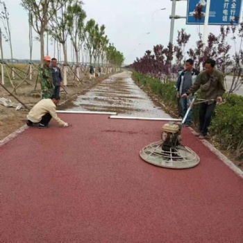 泰安彩色路面透水地坪高强度耐磨损
