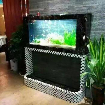保定徐水鑫德龙水族私人订制流水瀑鱼缸