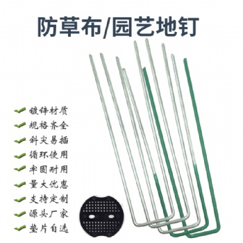 U型地钉人造草坪钉镀锌加长草皮钉涂/不涂/半涂绿漆