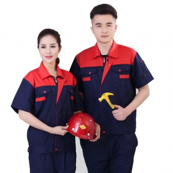 夏季工作服套装短袖男女劳保服定制工作服耐磨车间工作服