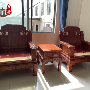 庐亭园林景观厂家：专业定制国学学习书桌，红木家具，红木沙发，霸气办公桌，书桌，柜子等家具产品