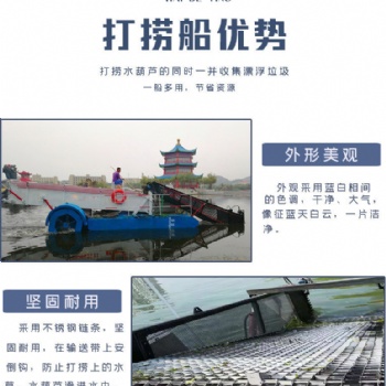 水葫芦打捞船 浒苔打捞船 水浮莲打捞船 湖面垃圾清理船