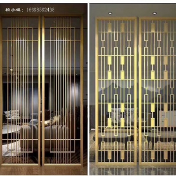 拉丝古铜色铝板雕刻屏风加工厂家