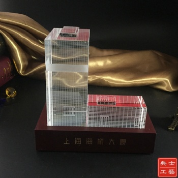 内江开工奠基礼品、大厦建成庆典纪念品、水晶模型工艺品厂家