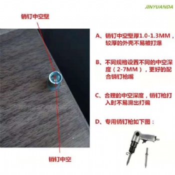 中挺庭销钉铝材铆钉平开窗尖头圆柱铁销子断桥铝门窗护角铝门窗户角码连接销