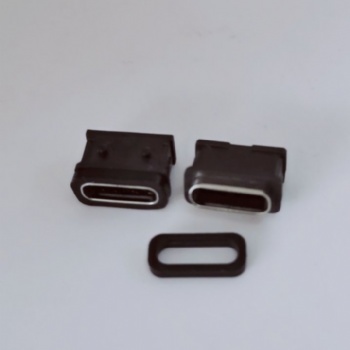 TYPE-C 6PIN 立式直插全塑防水母座 电动牙刷、儿童手表连接器接口