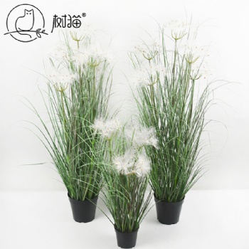北欧ins风仿真蒲公英盆栽大型落地绿植人造芦苇狗尾草橱窗装饰假花