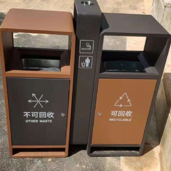 户外分类垃圾桶，不锈钢垃圾桶。镀锌板垃圾桶
