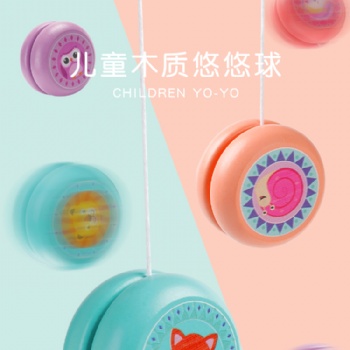 贝有趣玩具批发儿童木质悠悠球卡通动物溜溜球花式回旋yoyo球经典怀旧玩具球礼物