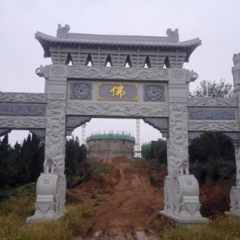 供应各种石雕工艺品石亭牌坊石桌栏杆