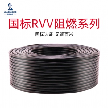 额定RVV300/500V 聚氯乙烯绝缘家装阻燃软线 电线电缆 铜芯 国标